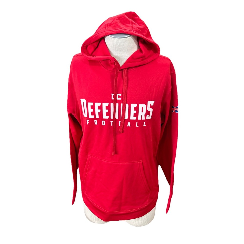 XFL DC Defenders Hoodie Mens Large Red Pullover Sweatshirt Port & Company